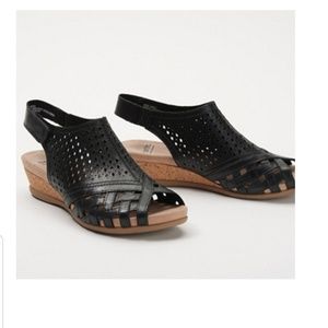 Earth Leather Perforated Wedge Sandals- Pisa Galli